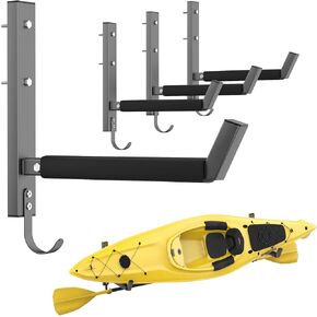 WALMANN Wall Mount Kayak Rack for Garage, Heavy-Duty Kayak Storage Hangers with Paddle Hooks, 200 lbs Capacity, Wall-Mounted Board Holder in Kuwait
