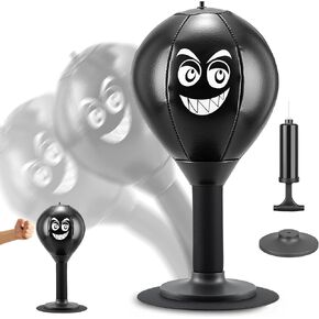 Desktop Punching Bag, Small Relaxing Punch Rage Bag Stress Relief with Upgraded Strong Suction Cup & All-Around Foam Protect Spring, Portable Tabletop Boxing Ball for Adult Youth Office Friends in Kuwait