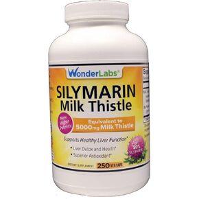 Wonder Labs Silymarin Milk Thistle, Supports Healthy Liver Detox - 250 Softgels in Kuwait