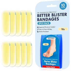 Dr. Frederick's Original Hydrocolloid Blister Bandages - 12 ct - Waterproof Heel Toe Pads - 40% More Cushioning - Blister Prevention & Treatment - Variety Pack Includes Heel, Toe, Spot Bandages in Kuwait