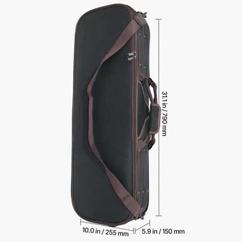 حقيبة كمان كاملة الحجم 4/4، حقيبة حمل محمولة خفيفة الوزن، مع بطانة قطيفة، أشرطة كتف، مضادة للخدش، شكل مستطيل احترافي، للكمان (أسود) in Kuwait