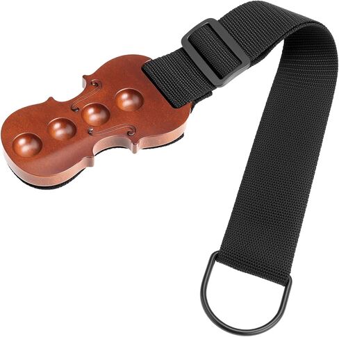QWORK Cello Endpin Stopper with Adjustable Nylon Strap, 4 Holes Anchor Bracket Floor Protector, Metal Ring Chair-Leg Attachment, Non-Slip Base for Cello (Not for Double Bass) in Saudi Arabia