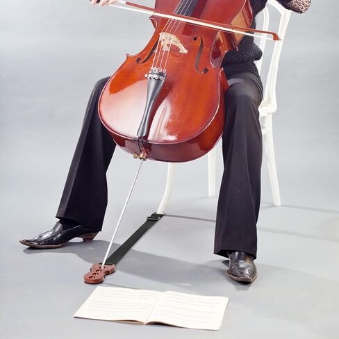 QWORK Cello Endpin Stopper with Adjustable Nylon Strap, 4 Holes Anchor Bracket Floor Protector, Metal Ring Chair-Leg Attachment, Non-Slip Base for Cello (Not for Double Bass) in Saudi Arabia