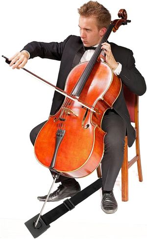 Rock Stop for Cello, Cello Endpin Anchor Non-slip Stopper Rest Holder Stand Antiskid Device Adjustable Strap with Thick Foam Pad, Great for Cellist Practice Performance in Kuwait