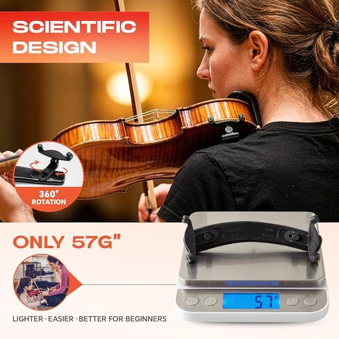 Ergonomic Violin Shoulder Rest for Students & Beginners – Lightweight Adjustable Fit for 4/4 & 3/4 Violins – Soft EVA Padding, Secure Silicone Feet in Kuwait