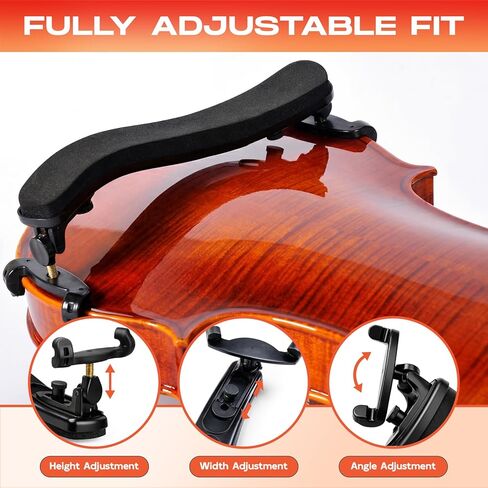 Ergonomic Violin Shoulder Rest for Students & Beginners – Lightweight Adjustable Fit for 4/4 & 3/4 Violins – Soft EVA Padding, Secure Silicone Feet in Kuwait