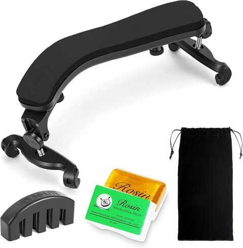 Violin Shoulder Rest Adjustable 3/4-4/4, Professional Violin Shoulder Pad for Full Size 4/4 and 3/4 Violins, Ergonomic Foam Padding & Anti-Slip Silicone Feet, Height Adjustable Support in Kuwait