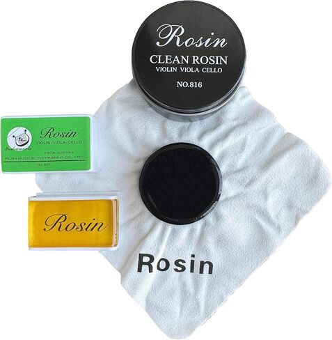 Violin Rosin, [2Packs] High Quality Violin Rosin for Bow, Viola, Cello, Light Low Dust Resin Violin Accessories (1PC Yellow 1PC Black) in Kuwait