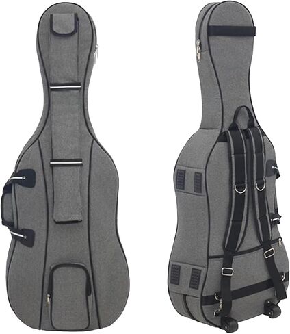 Cello Case 4/4 Full Size Thickened Bag with Wheels, Cello Gig Bag with Handle & Adjustable Back Straps, Travel Gig Bag with Multiple Pockets for 4/4 Full Size Cello and Accessory in Saudi Arabia