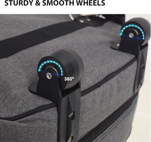 Cello Case 4/4 Full Size Thickened Bag with Wheels, Cello Gig Bag with Handle & Adjustable Back Straps, Travel Gig Bag with Multiple Pockets for 4/4 Full Size Cello and Accessory in Saudi Arabia
