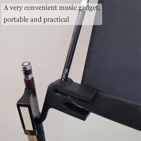 حامل قوس لحامل الموسيقى مع مشبك قلم رصاص - منظم خطاف قابل للطي لعازفي الكمان والفيولا والتشيلو والباس in Kuwait