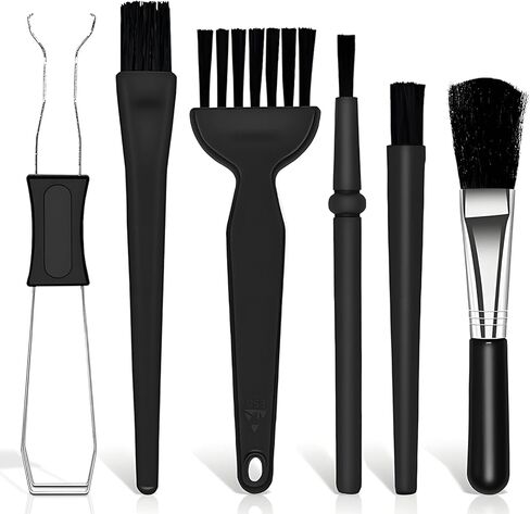 6PCS Keyboard Brush Cleaner Kit with Keycap Puller & Switch Puller, PP Handle Nylon Small Space Dust Removal Anti Static Brush for Computer Keyboard Electrical Appliance Seam Motherboard Camera in Kuwait