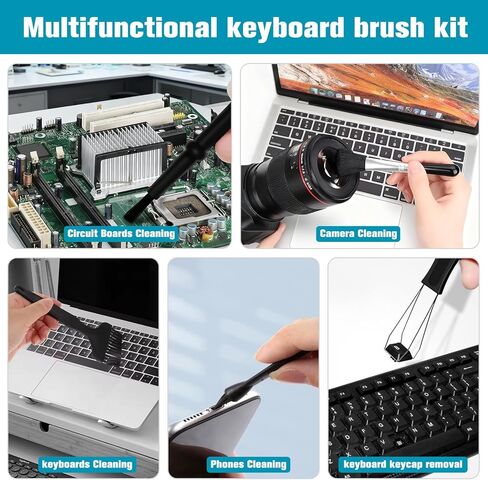 6PCS Keyboard Brush Cleaner Kit with Keycap Puller & Switch Puller, PP Handle Nylon Small Space Dust Removal Anti Static Brush for Computer Keyboard Electrical Appliance Seam Motherboard Camera in Kuwait