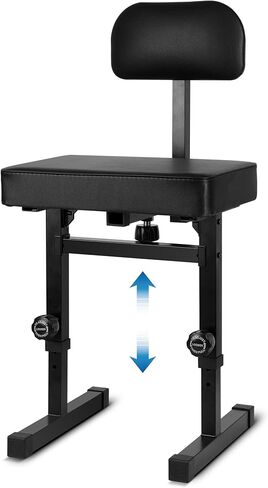 مقعد البيانو رامزي قابل للتعديل الارتفاع، مقعد البيانو ولوحة المفاتيح ومقعد البيانو القابل للتعديل مع وسادة مبطنة سوداء للموسيقيين وكرسي البيانو (جلد البولي يوريثان) in Kuwait