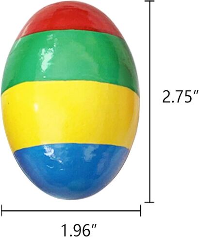 8 PCS Easter Wooden Eggs Shakers Musical Instruments Decorations Percussion Maracas Craft for Kids/Toddlers Hunt Game Gifts Basket Stuffers Fillers Decor in Kuwait