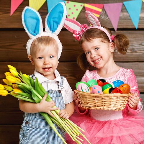 8 PCS Easter Wooden Eggs Shakers Musical Instruments Decorations Percussion Maracas Craft for Kids/Toddlers Hunt Game Gifts Basket Stuffers Fillers Decor in Kuwait