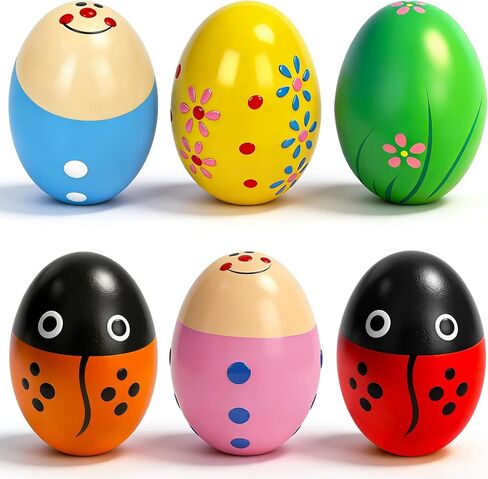 6 Packs Easter Egg Shakers Eggs Rattle Maracas Percussion Musical Instruments for Easter Basket Stuffer Filler in Kuwait