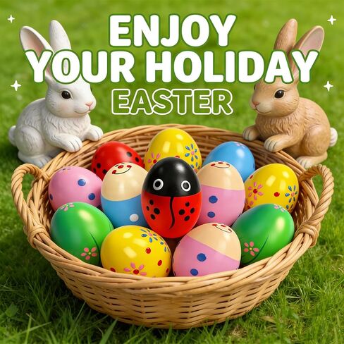 6 Packs Easter Egg Shakers Eggs Rattle Maracas Percussion Musical Instruments for Easter Basket Stuffer Filler in Kuwait