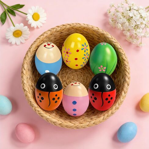 6 Packs Easter Egg Shakers Eggs Rattle Maracas Percussion Musical Instruments for Easter Basket Stuffer Filler in Kuwait