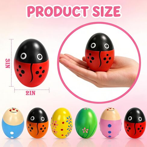 6 Packs Easter Egg Shakers Eggs Rattle Maracas Percussion Musical Instruments for Easter Basket Stuffer Filler in Kuwait