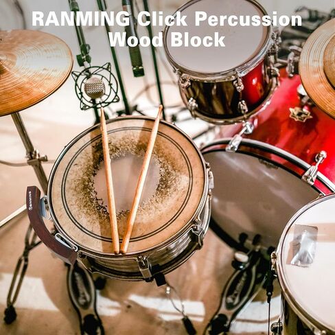 RANMING Click Percussion Wood Block Snare Wood Block with 20-Layer Maple Compatible with 13-14inch Snare Drum Portable & Easy to Use in Saudi Arabia