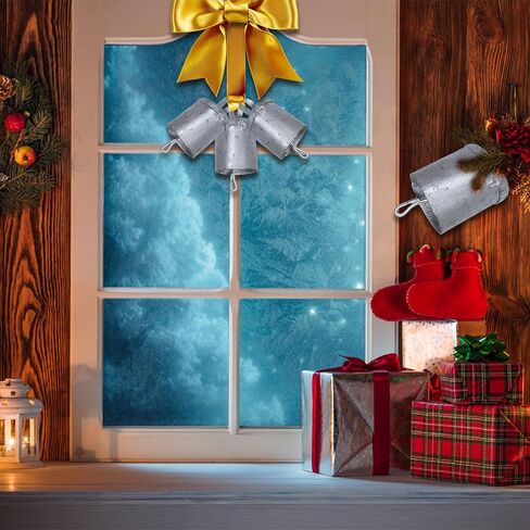 أجراس القصدير الهندية العتيقة ريفي الرنين خمر جلجل جرس البقرة أجراس شجرة عيد الميلاد الحرف الديكور مجموعة 20 قطعة (دائرية) in Kuwait