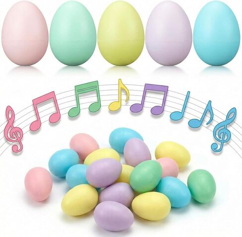 30 Pcs Pastel Easter Eggs Shakers Plastic Colorful Percussion Musical Maracas Decorative Shaker Eggs Gifts for Easter Basket Fillers, Musical Rhythm Instruments, Room Learning DIY Painting in Kuwait