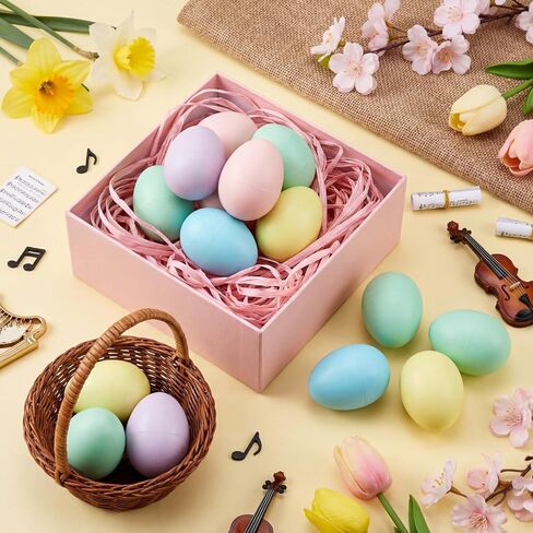 30 Pcs Pastel Easter Eggs Shakers Plastic Colorful Percussion Musical Maracas Decorative Shaker Eggs Gifts for Easter Basket Fillers, Musical Rhythm Instruments, Room Learning DIY Painting in Kuwait