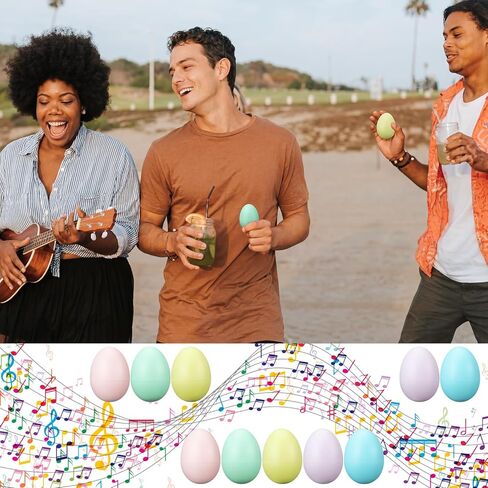 30 Pcs Pastel Easter Eggs Shakers Plastic Colorful Percussion Musical Maracas Decorative Shaker Eggs Gifts for Easter Basket Fillers, Musical Rhythm Instruments, Room Learning DIY Painting in Kuwait