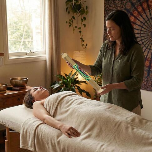 Small 16" Bamboo Rainstick, Handcrafted & Painted Rain Maker, Rain Stick for Meditation Musical Instrument in Kuwait