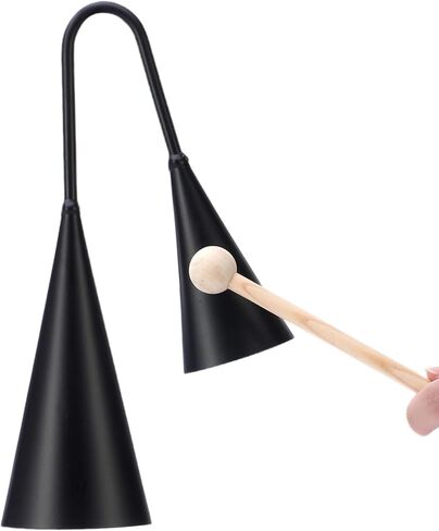 Agogo Bell Two-Tone Samba Steel Bells Traditional Latin Percussion Cow Bell Alternative with Wooden Striker for School Band Drum Circle Brazilian Rhythm Instrument(10inch) in Kuwait