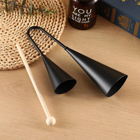 Agogo Bell Two-Tone Samba Steel Bells Traditional Latin Percussion Cow Bell Alternative with Wooden Striker for School Band Drum Circle Brazilian Rhythm Instrument(10inch) in Kuwait