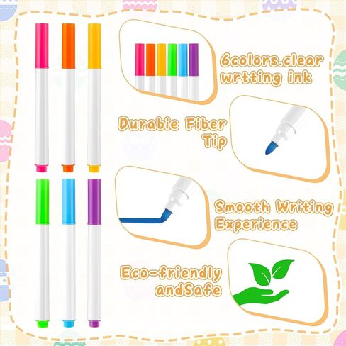 AUGSHY 6 Piece Easter Crafts for Kids,DIY Wooden Egg Shakers Set with Pens, Unfinished Musical Instruments for Classroom Home Party Decorations Easter Gifts in Kuwait