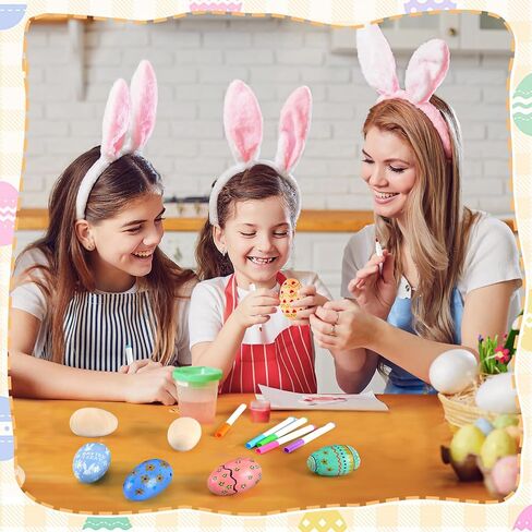 AUGSHY 6 Piece Easter Crafts for Kids,DIY Wooden Egg Shakers Set with Pens, Unfinished Musical Instruments for Classroom Home Party Decorations Easter Gifts in Kuwait