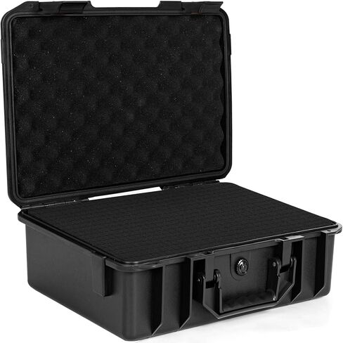 16 inch Hard Carrying Case,Shockproof Storage Box with Customizable Foam,Portable Protective Tool Box for Microphone,Recorder,Electronics,Tools,Cameras,Equipment and More, 16" x 12" x 5.5" in Kuwait