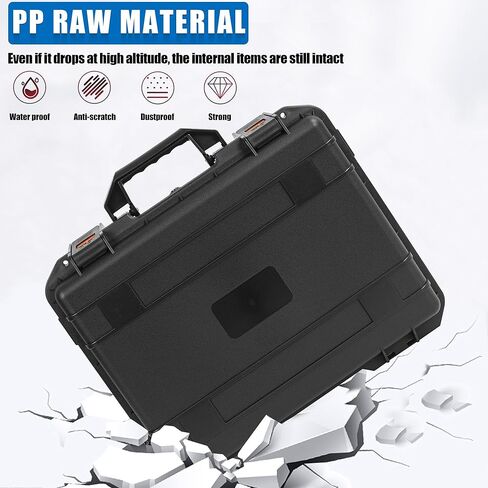 16 inch Hard Carrying Case,Shockproof Storage Box with Customizable Foam,Portable Protective Tool Box for Microphone,Recorder,Electronics,Tools,Cameras,Equipment and More, 16" x 12" x 5.5" in Kuwait