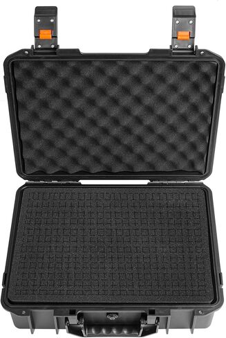 16 inch Hard Carrying Case,Shockproof Storage Box with Customizable Foam,Portable Protective Tool Box for Microphone,Recorder,Electronics,Tools,Cameras,Equipment and More, 16" x 12" x 5.5" in Kuwait