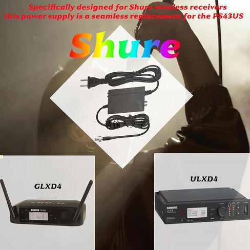 15V Power for shure Wireless Microphone ac Adapter, Compatible with ps43us shure Microphone Charger,for shure ulxd4 & for shure glxd4 and Compatible with shure glx Power Supply in Kuwait