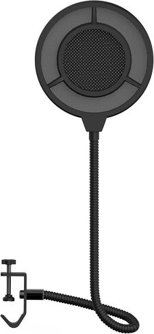 فلتر بوب IXTECH للميكروفون، درع عزل شبكي لفلتر الميكروفون متوافق مع Blue Yeti وأي ميكروفون آخر، درع مرشح البوب ​​للميكروفون ثنائي الطبقات مع مشبك مرن 360 درجة معقوفة in Kuwait
