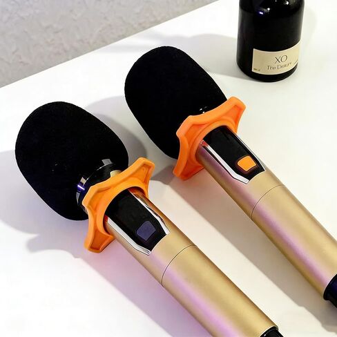 4 Pcs Black Mic Foam Covers Windscreen Pop Filter Compatible with Most Standard Wireless Mic System Microphone Covers for Live Singing and Karaoke Microphone Not Included in Saudi Arabia
