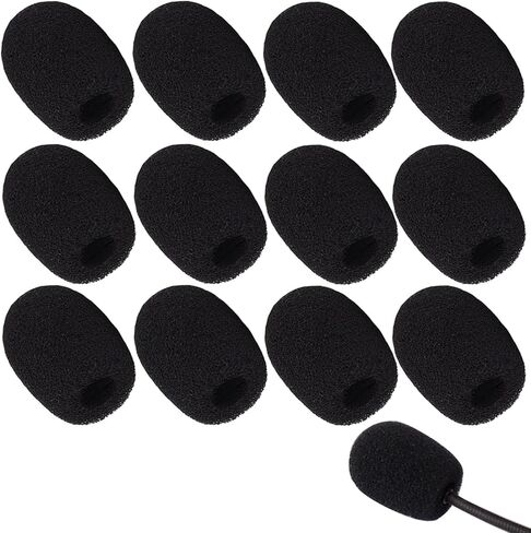 12 Pack Microphone Covers Foam, Noise Reduction Mic Cover, for Lapel and Headset Microphones Windscreen in Kuwait