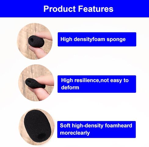 12 Pack Microphone Covers Foam, Noise Reduction Mic Cover, for Lapel and Headset Microphones Windscreen in Kuwait