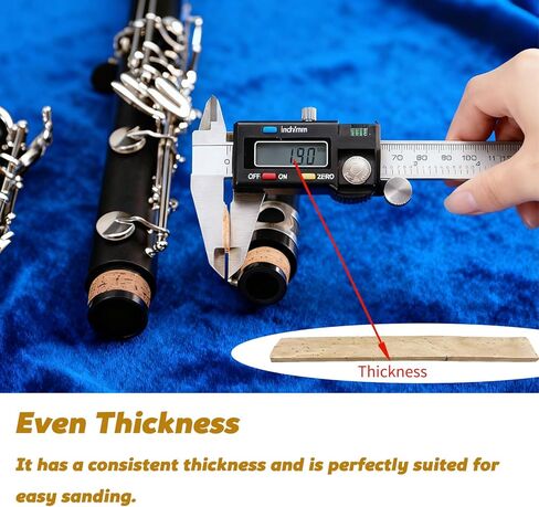 Clarinet Cork Replacement Kit | 3 PCS /37x90mm Corks, Cork Grease, Adhesive, Knife, 2x Sandpaper, Rope | Complete Maintenance & Repair Set in Kuwait