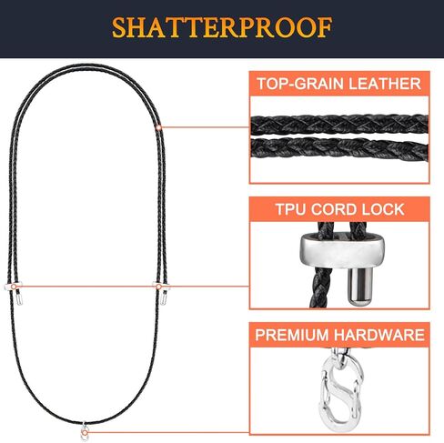 SOULWIT Neck Strap for Plaud NotePin AI Voice Recorder, Adjustable Genuine Leather Lanyard Accessory with Secure Alloy Hook in Kuwait