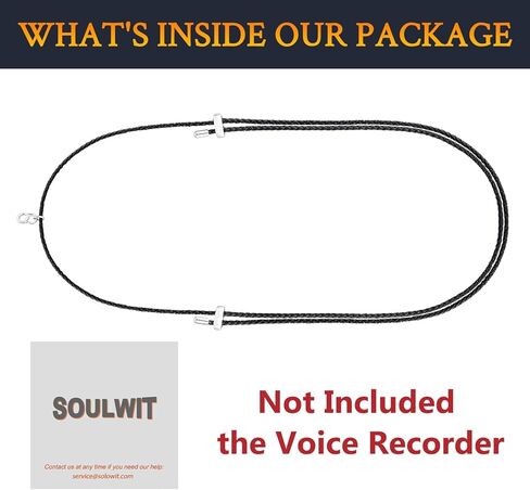SOULWIT Neck Strap for Plaud NotePin AI Voice Recorder, Adjustable Genuine Leather Lanyard Accessory with Secure Alloy Hook in Kuwait