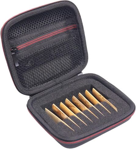 حافظة EVA Reed لـ Alto وTenor Saxophone وBass Clarinet وOboe وBassoon Reed | وحدة تخزين واقية باللونين الأسود والأحمر (الحافظة فقط) in Kuwait