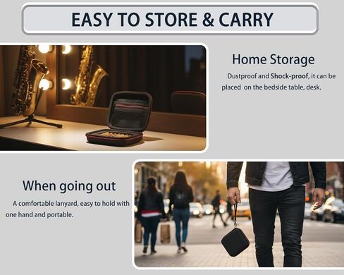 حافظة EVA Reed لـ Alto وTenor Saxophone وBass Clarinet وOboe وBassoon Reed | وحدة تخزين واقية باللونين الأسود والأحمر (الحافظة فقط) in Kuwait