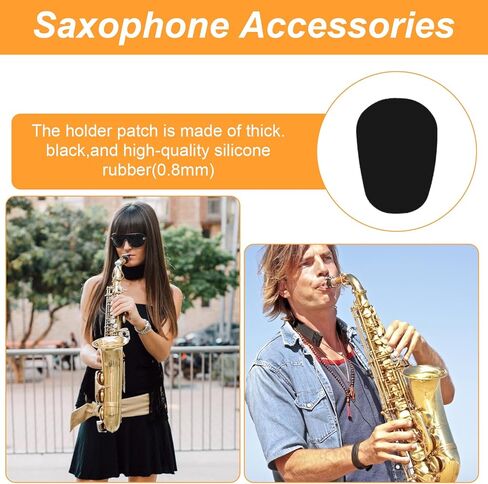 0.8 MM Saxophone Mouthpiece Pads, 48 PCS Clarinet Mouthpiece Patch, Alto Sax Comfort Cushion Black Silicone Teeth Patch for Wind Instruments Protection in Kuwait
