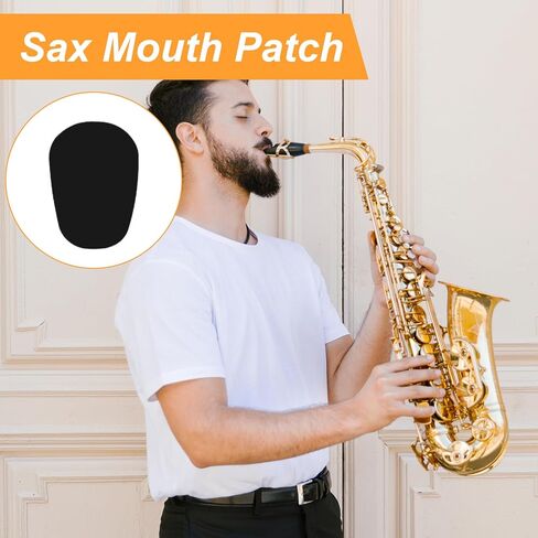 0.8 MM Saxophone Mouthpiece Pads, 48 PCS Clarinet Mouthpiece Patch, Alto Sax Comfort Cushion Black Silicone Teeth Patch for Wind Instruments Protection in Kuwait