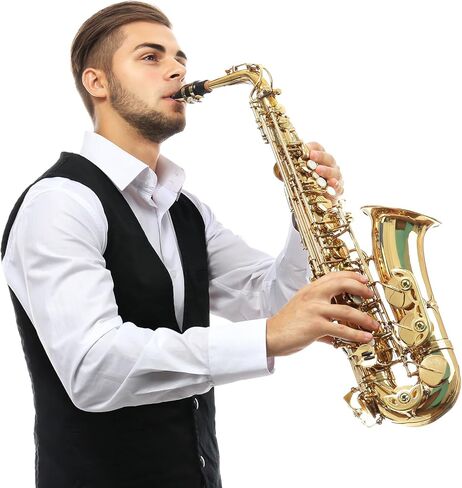 49Pcs Alto Saxophone Mouthpiece Kit, Includes Gold Sax Ligature, Saxophone Mouthpieces, Plastic Cap, 21 Sax 2.5 Reeds, 24 Mouthpiece Pads and 1 EVA Storage Case for Alto Saxs Parts and Accessories in Kuwait